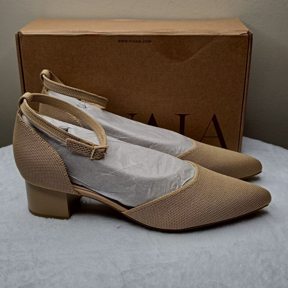 NIB Vivaia Pointed-Toe Stress FREE Block Heels (G… - image 3